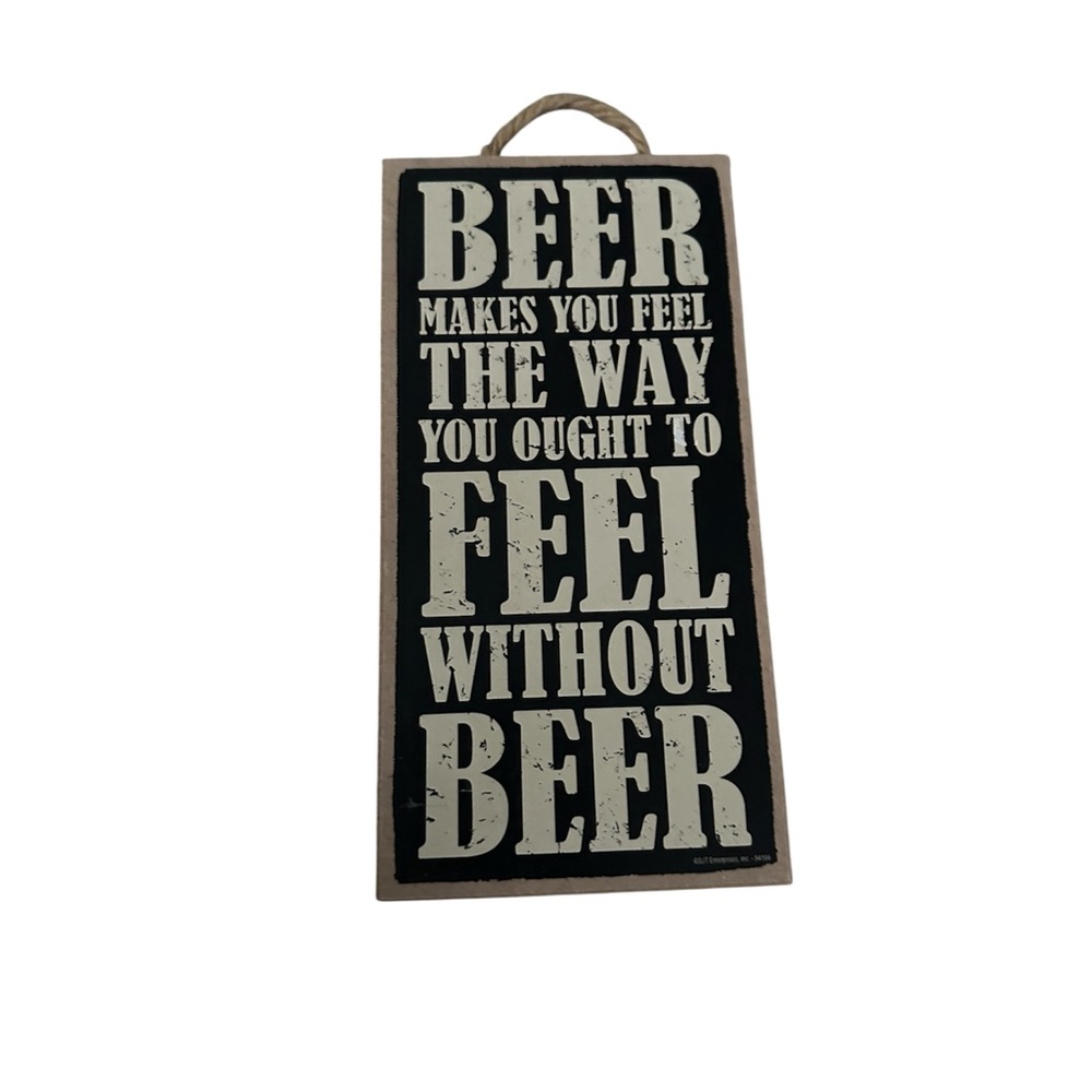 Black and Cream Beer Quote Wall Sign